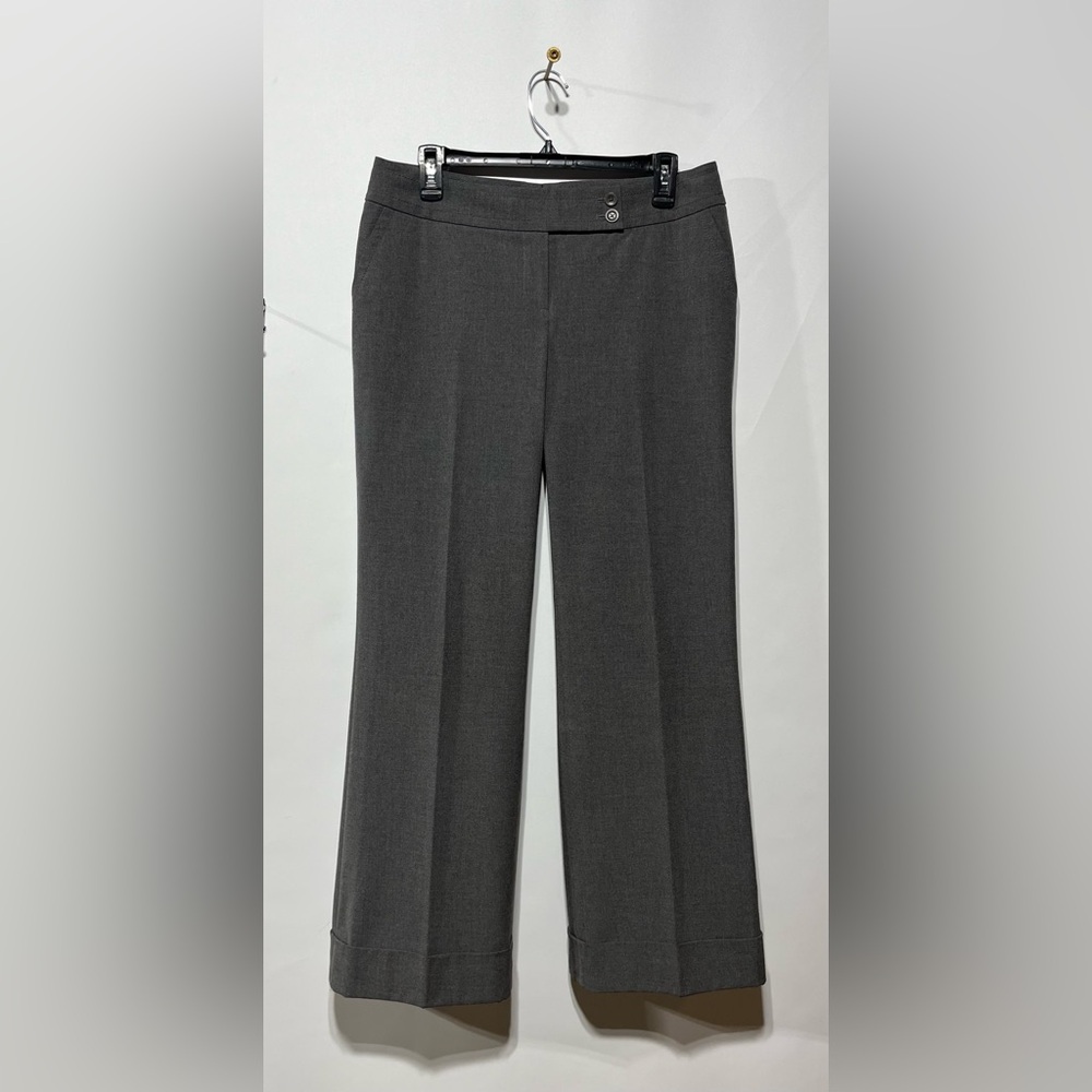 SEMANTIKS Women’s Grey Wide Leg Cuffed Trousers Size 10 Petite Inseam 29”